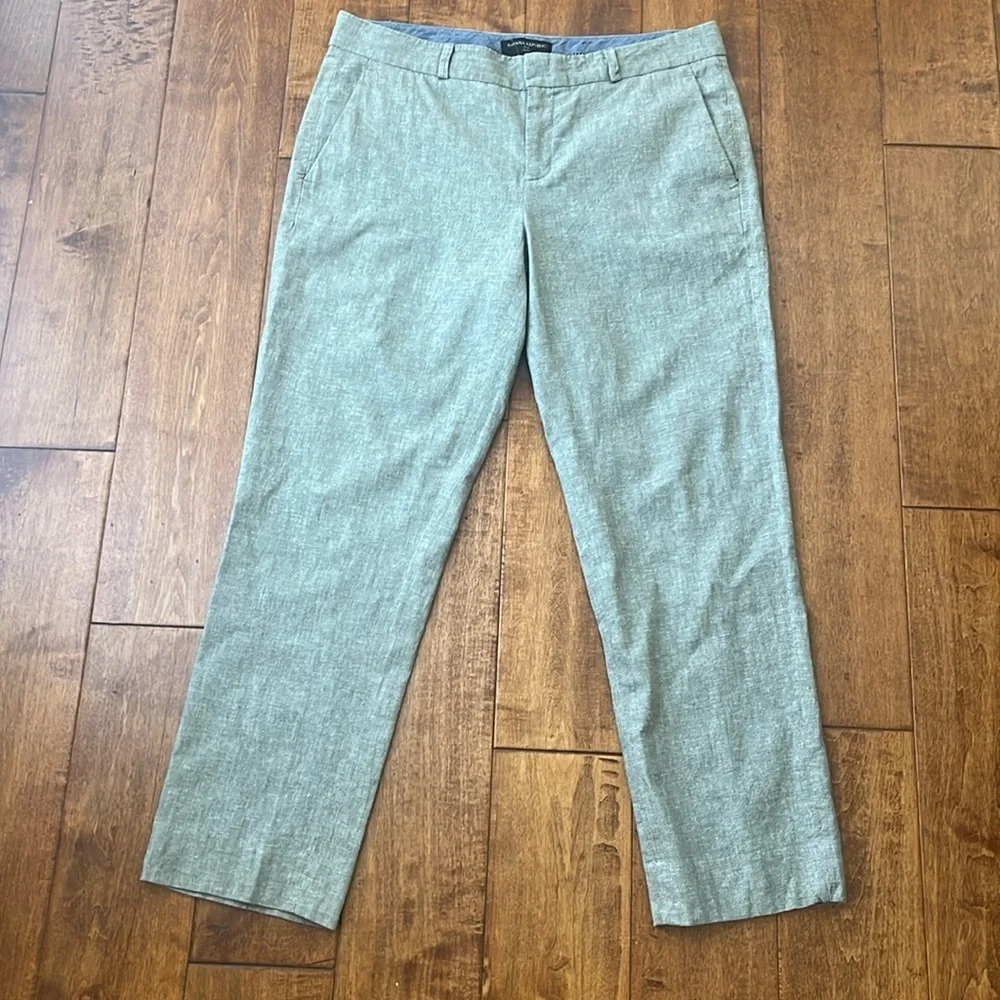 Banana Republic Avery Dress Panrs Mid-Rise Ankle Green Gray Size 2